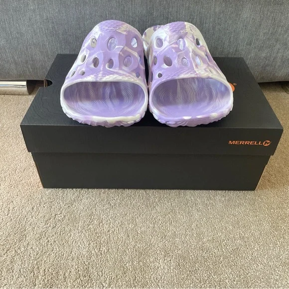 Merrell Hydro Moc Sliders Size UK 12 Lilac Slippers Sandals - Picture 2 of 8